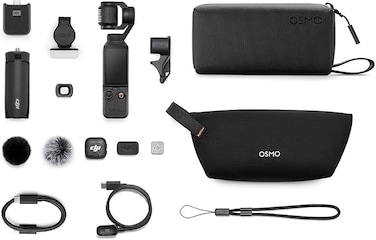 DJI Osmo Pocket 4 Creator Combo, Pocket Gimbal Vlog Camera, 1&Prime; CMOS &amp; 4K/240fps, 3-Axis, 2&times; Lossless Zoom, 107GB Built-in Storage, Mic 3 Transmitter, Osmo Mini Tripod, UAE Version, Official Warranty