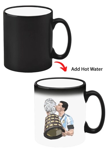 Color Changing Heat Sensitive Ceramic Mug, Image Revealed When HOT Liquid is Added! Messi
