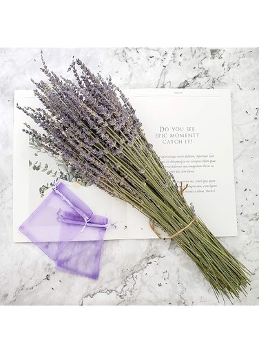 BPA Dried Lavender Bundles, Total 250 Stems 100% Natural Lavender Bunch for DIY Home Party Wedding Decor