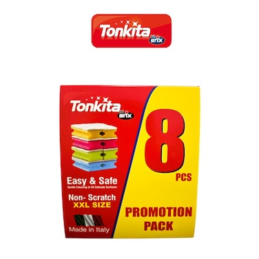 Arix Tonkita Professional 8pc XXL Sponge Pack - Non-Scratch Cleaning for Delicate Surfaces