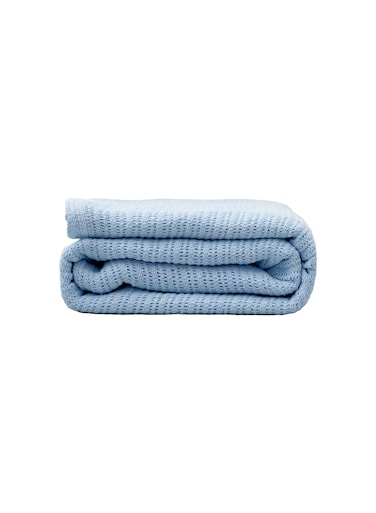 Premium Organic Cotton Hypoallergenic Soft Warm and Cozy Breathable Thermal Blanket 180 X 240 for All Seasons Blue