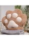 Cat Paw Throw Pillow and Blanket Set, Plush Blanket and Cat Paw Pillow with Hand Warmer Design, Perfect for Nap, Travel, Camping, Home and Office (Coffee)