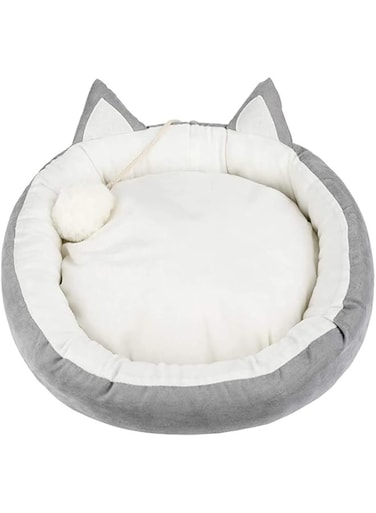 Cat Beds for large cats Pet Bed washable Puppy Kitten beds Cuddly Pet Sleeping Bed Cute Cat Nest Cozy Cat Bed(M, Gray)