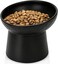 Caroyee Raised Cat Bowl Black, Elevated Cat Food Bowls with Tilted Angle, Stress Free, Anti Vomiting, Ceramic Water Bowl for Cats Small Dogs Feeding Dish, 8 Ounces
