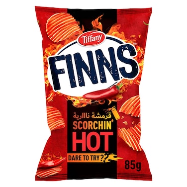 Tiffany Finns Crinkled Potato Chips Scorchin' Hot 85g