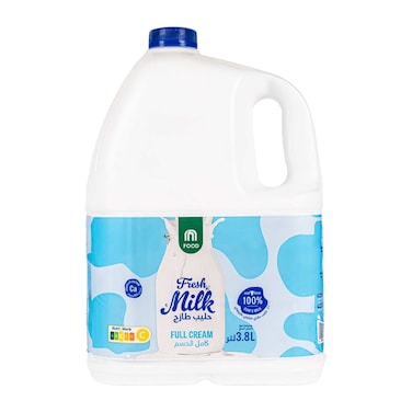 Carrefour Full Fat Fresh Milk, 3.8L