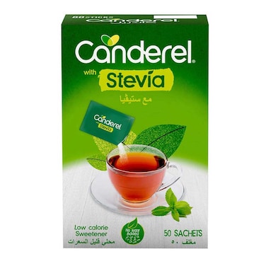 Canderel Low-Calorie Sweetener with Stevia Sachet 50 Sachets