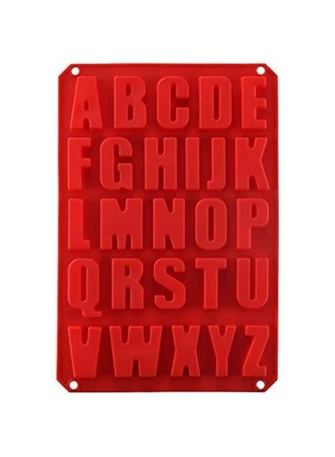 ELECDON Silicone Letter Cake Mold BPA Free, Non-Stick Chocolate Mold Soft and Easy to Release, Decorating Silicone Red Mold Cake Baking Utensils Good Toughness DIY Ice Tray Kitchen Cake Pans