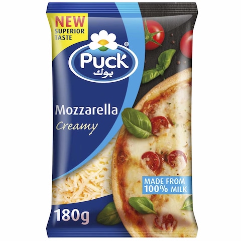 Puck Shredded Creamy Mozzarella Cheese, 180g