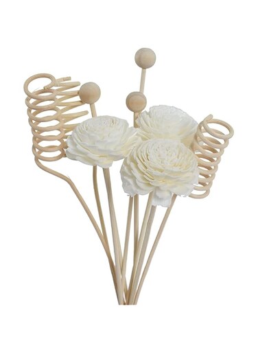 9Pcs Reed Diffuser Sticks Set, Rattan Reed Fragrance Diffuser and Flower Replacement Refill Rattan Sticks for Home Office Decor