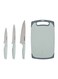 Cutting Board With Knife Set Silver/Green