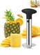Pineapple Corer, Rust-Resistant Sharp Fruit Core Remover, Stainless Steel Pineapple Core Remover Kitchen Tool with Sharp Blade for Diced Fruit Rings (Black)