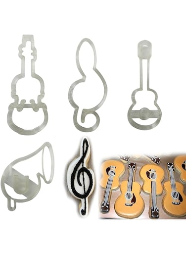 OHM Music Theme Cookie Cutter Dough Clay Cake Fondant Cutter Music Instruments Drawing Stencils Painting Stencils (Music Instruments)
