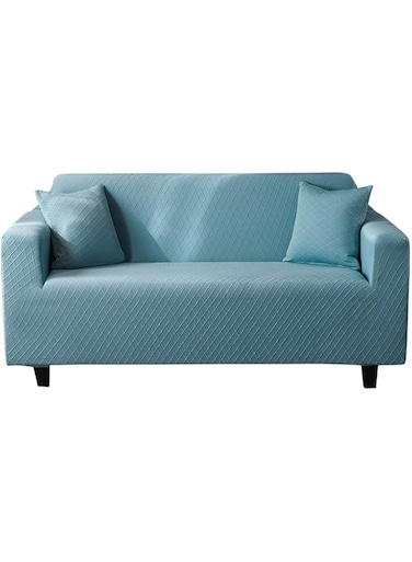 KAISUN Stretch Sofa Slipcover, Waterproof and Non-slip 1 2 3 4 Seater Protective Cover, Durable and Thick Spandex Fabric Sofa Cover, Machine Washable (Blue,2 Seater (145-185cm))