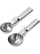 Tenalleys 2 Pcs Stainless Steel Ice Cream Scoop, Heavy Duty Ice Cream Scooper with Trigger Metal Icecream Scoop Spoon for Fruit Scoop, Sundaes, Sorbet, Icecream (Silver)