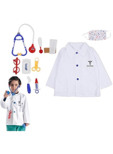 Arabest Doctor Kit for Kids, 10 Pcs Pretend Play Medical Toys Set, Roleplay Doctor Costume, Kit Toys for Kids, Toddlers