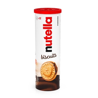 Nutella Biscuits, Crunchy Chocolate Hazelnut Filled Biscuit, Pack of 12, 166g