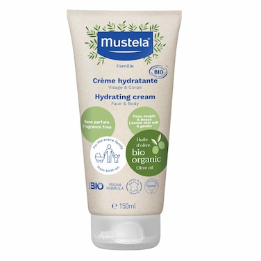 Mustela Organic Hydrating Cream For Face And Body With Olive Oil And Aloe White 150ml