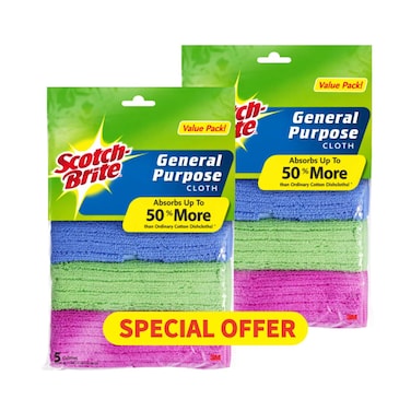Scotch Brite Microfiber General Purpose Cloth Multicolour 10 PCS