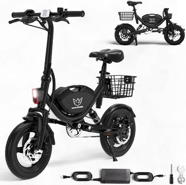 Windhorse Electric Bike for Adults 500W Brushless Hub Motor, 35 KMH Max Speed, 25-35 KM Range with 36V 8AH Battery, 14 Inches Tires with Dual Suspension and Disc Brakes