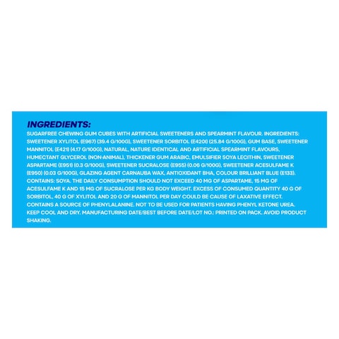 Wrigley&#39;s Extra Refreshers Spearmint Flavour Sugarfree Chewing Gum, 15.6g