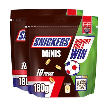Snickers Minis Chocolate, 180g Pack of 2