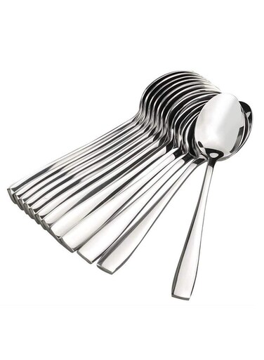 Club Stainless Steel Dinning, Dinner Spoons, Table Spoon Set of 12, Length 16cm (Medium Spoon)
