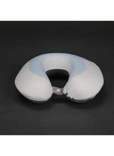 HOME Super Soft U Shaped Memory Foam Gel Neck Pillow Traveling Pillows Support For Neck Pain White 33x30x10 cm