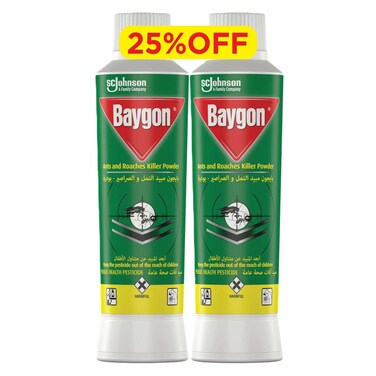 SC Johnson Baygon Ants And Roaches Killer Powder White 250g Pack of 2