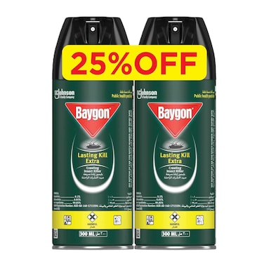 SC Johnson Baygon Lasting Kill Extra Clear 300ml Pack of 2