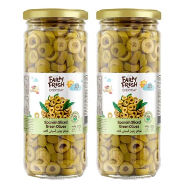 Farm Fresh Everyday Spanish Sliced Green Olives, 440g Pack of 2