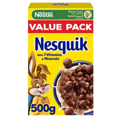 Nesquick Whole Grain Chocolate Cereal, 500g