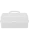 Walfront Transparent Foldable Three Layers Storage Box Tool Plastic Art Craft Supply Case Organizer Container Case with Handle(Transparent)