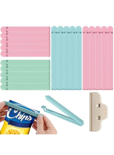 21Pcs Food Bag Clips Plastic Storage Bags Sealing Clips Freezer Bag Clips for Kitchen Snacks Foods Bag Clips