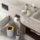 Bathroom Accessories Set 6 Pieces Bath Ensemble Includes Toothbrush Holder, Soap Dispenser, Toothbrush Cup, Soap Dish for Decorative Countertop and Housewarming Gift, Grey