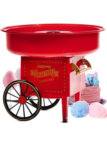 Geepas-Cotton Candy Maker, Mini Candy Maker, GCM831   Retro Style Design   Great Gift for Birthday Parties, Children's Day and Christmas Day   Colour Candy