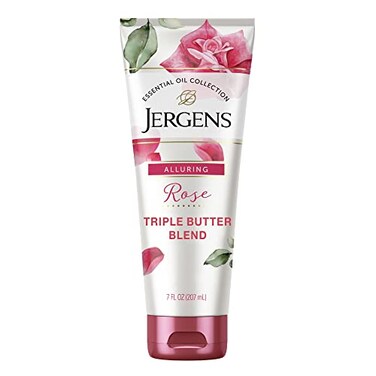 Jergens Rose Body Butter, 7 Fl Oz Lotion, With Camellia Essential Oils, For Indulgent Moisture