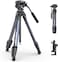 ULANZI Ombra Video Ⅱ Camera Tripod with Fluid Head 61.5 Travel Tripod with 360&deg; Rotated Arca Quick Release Plate Portable Stand for Phone Camera Vlogging Video Shooting with Carry Bag Phone Clamp