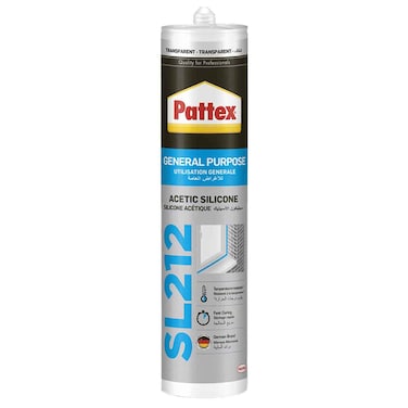 Pattex SL212 Acetoxy Silicone Sealant White - 280ml    Water &amp; Temperature Resistance   Ideal for Sealing