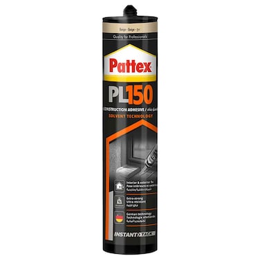 Pattex PL150 Structural Adhesive Beige - 380g    High Initial Tack   for Strong Bonding Water &amp; Temperature Resistant