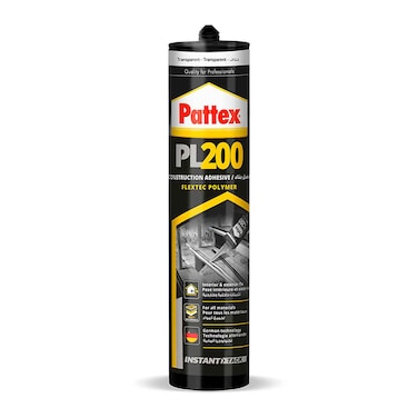 Pattex PL200 Polymer-Based Construction Adhesive Clear 380g