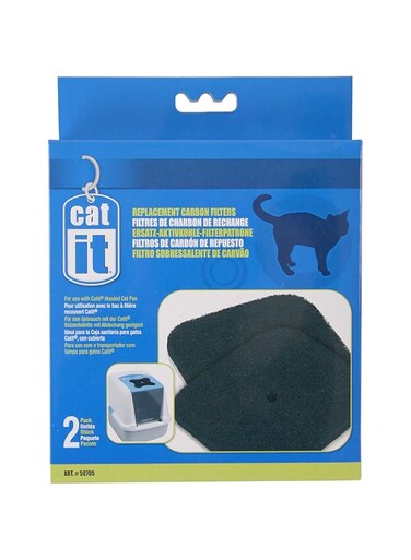 Catit Litter Box Replacement Carbon Filters 2 Pcs, White/Black, 50705, Autre, one size