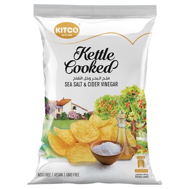 Kitco Kettle Cooked Sea Salt and Cider Vinegar Potato Chips, 150g