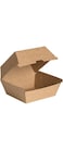 Al FAKHAMA 20 Pcs Kraft Cardboard Burger Box Spacious And Sturdy (10x10x9 CM) Plastic Free, Clamshell Takeaway Food Box, Disposible and Fully Compostable, Pack of 20