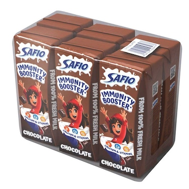 Safio Immunity Booster Chocolate Flavoured Milk 185ml Pack of 6