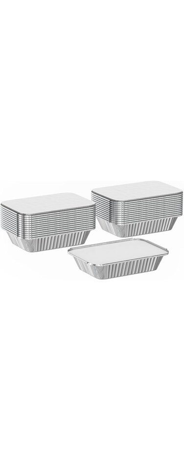 Cosmoplast 890 cc pack of 25 aluminium containers with lids