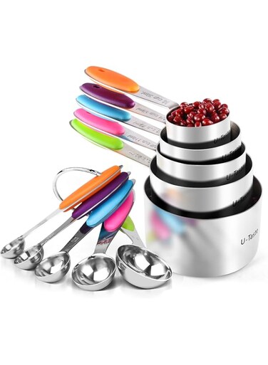 U-Taste 10 Piece Measuring Cups and Spoons Set in 18/8 Stainless Steel