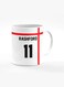 Designer Printed Coffee Mug with Heavy Duty Handle 11oz Ceramic Personalised Gift Mugs Cup [Microwave Safe &amp; Dishwasher Proof] -Football Team - England Player Name - Rashford