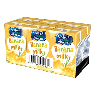 المراعي نجوم  حليب  بنكهة الموز، 150 ملل، عبوة من 6 قطع