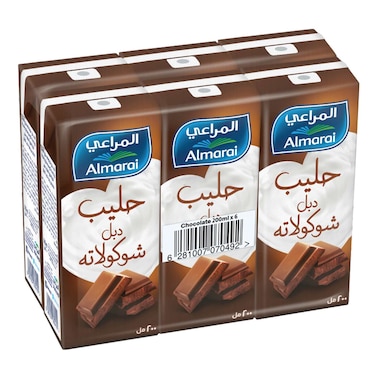 Almarai UHT Double Chocolate Milk, 200ml Pack of 6